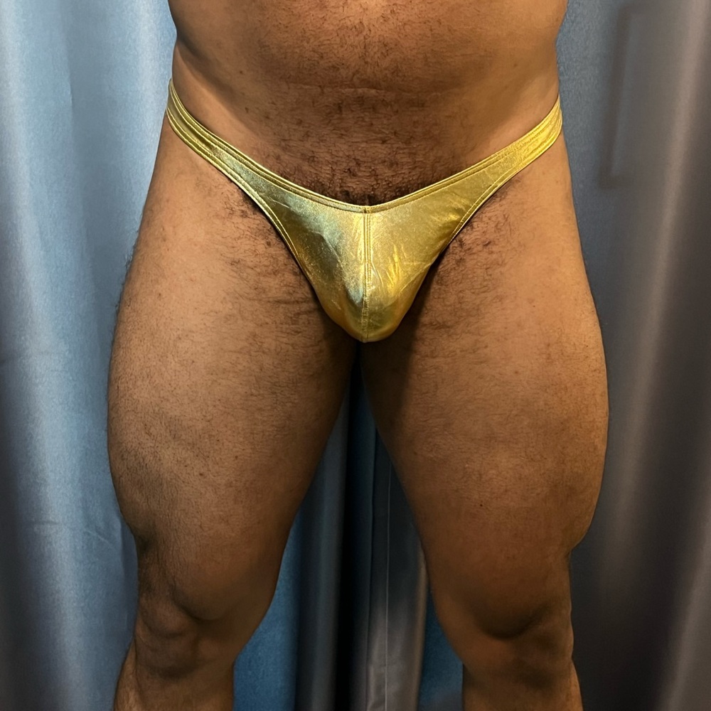 Mens Metallic Gold Thong Underwear super shiny and sexy - Picture 2 of 4